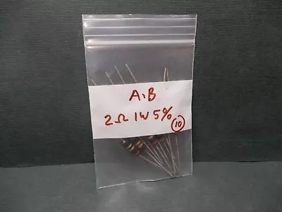 Allen Bradley 2 Ohm Carbon Composition Resistors 1 Watt 5% Qty 20 NOS 2 Bags • $12