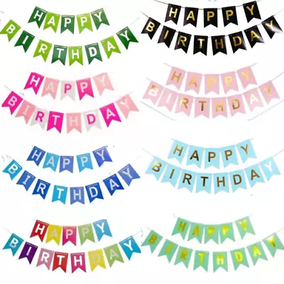 Happy Birthday Bunting Banner Letter Hanging Card Party Decoration Garland • £1.99