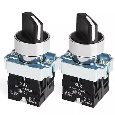 (Pack Of 2) 22Mm 3 Position Selector Switch Maintained 2NO XB2-20X/31 (3 Positio • $27.26