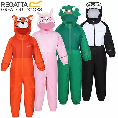 Regatta Mudplay Waterproof Snow Suit Padded Fleece Lined All In One Kids Rain • £13.95