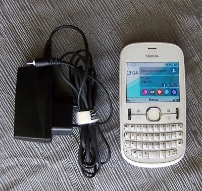 $35 • Buy Nokia Asha 201 Pearl White QWERTY 2GB Unlocked Mobile Phone -ΝΟ E E63 C3 X2-    