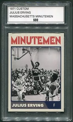 Custom 1971 Julius Dr J Erving Massachusetts Minutemen College Basketball Card • $23