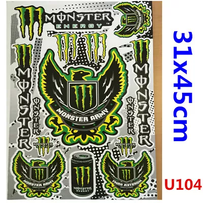 Monster Sticker Decal Sheet Dirt ATV Quad Motorcycle Motocross PIT TRAIL BIKE • $9.99