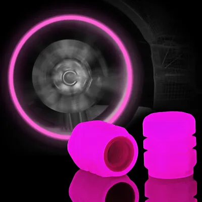 4 X Pink Luminous Car Wheel Tire Tyre Air Valve Stem Cap Screw Cover Accessories • $3.31