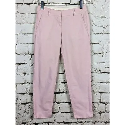 J. CREW FACTORY Skimmer Pant In Soft Pink Cotton Oxford Career Casual Size 00 • $17