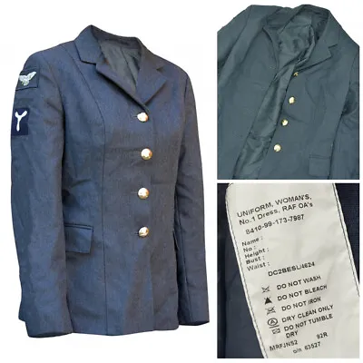 Woman's British WRAF No 1 Jacket Tunic Royal Air Force Dress Uniform Blue Wool • £18.54