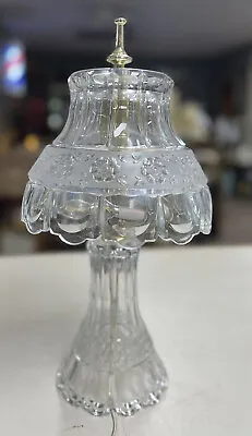Vintage Clear Lead Glass Cut Crystal Lamp Vanity Table Boudoir Night Light 1980s • $55