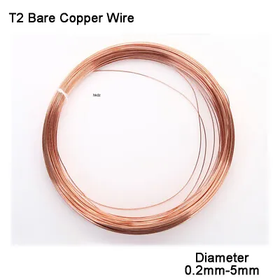Round Copper Wire Solid Bare Starter Solenoid Dia 0.2mm/0.3mm/0.4mm-5mm By Metre • $5.96
