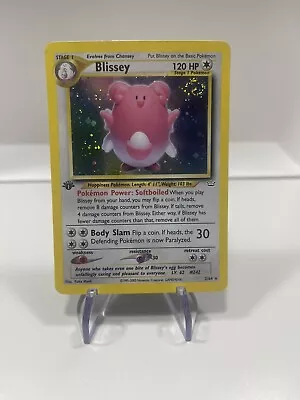 Pokemon TCG Blissey WoTC Neo Revelation 1st Ed 2/64 Holo Rare Swirl Holo Stain • $43