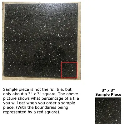 Black Gold Granite Tile Remodel Stone About 3x3 SAMPLE PIECE TS-28 • $10