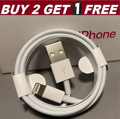 Genuine 2m/1m/3 IPhone Charger For Apple USB Lead XS XR 11  **Buy 2 Get 1 Free** • £2.65