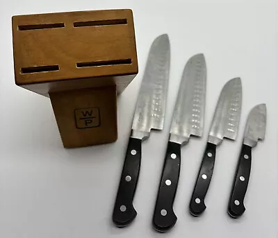 Wolfgang Puck Knife Set W Holder Santoku Set Of 4 Knives • $34.99