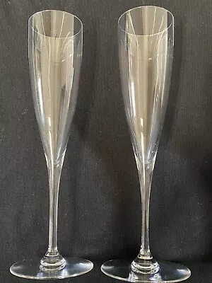 Baccarat Crystal Dom Perignon Champagne Flute Glass Set Of 2~9 1/4 Inches Tall • £175.16