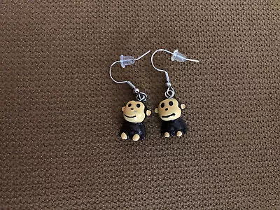 Adorable Monkey Drop Earrings On Silver Tone Wires NWOT  • $6.75