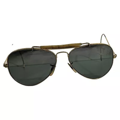 B&L USA RAY BAN Aviator Sunglasses GENUINE 58[]14 OUTDOORSMAN Bausch Lomb Vtg • $84.97