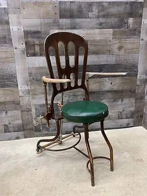 Antique Dental Exam Chair Dentist Hospital Industrial Furniture Metal Steel Tilt • $399