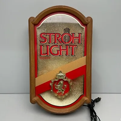 Vintage Stroh Light Beer Bar Sign Lighted Advertisement • $34.97