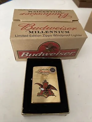 $109.99 • Buy Zippo 1999 Budweiser Millennium Limited Edition Brass Lighter Sealed In Box K24