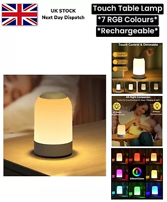 Touch Table Lamp Modern Bedside RGB Light Ambient LIght LED Bulb With Timer UK • £12.99