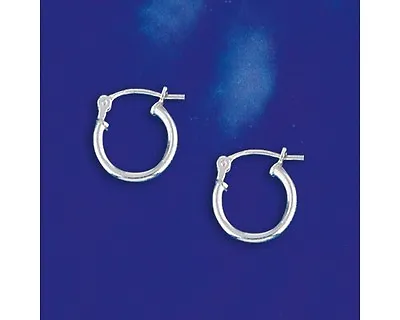 12mm Small Sterling Silver Hinged Hoop Earrings 2016 • $7.39