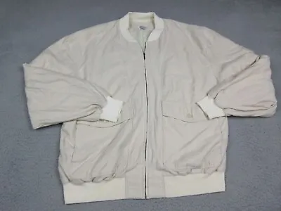 Maus & Hoffman Jacket Mens Adult Large Beige Full Zip Bomber Pocket Coat • $61.97