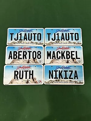 South Dakota Vanity / Personalized License Plate. Lot Of 6 Plates. Expired • $35.99