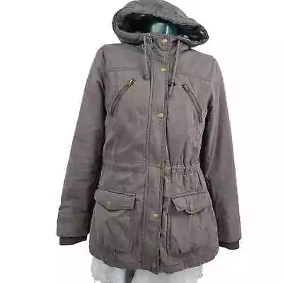 Mossimo Gray Hooded Utility Parka Coat Transition Jacket  Women's Size M 2612 • $15.99