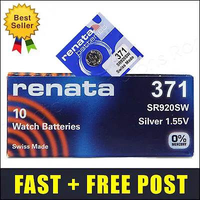 371 ⌚ Watch Battery ⌚ RENATA Batteries Cell SR920SW SR69 LR921 Silver Oxide Coin • £56.99