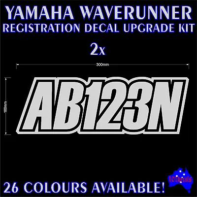 $19.95 • Buy 2x100mm YAMAHA WAVERUNNER,JETSKI Marine Registration Rego Numbers Decal Stickers