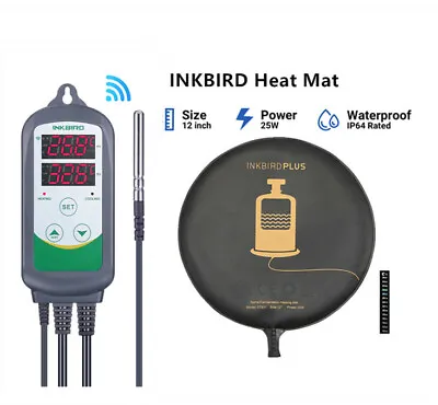 $28.79 • Buy Inkbird Wifi Temp Controller Thermostat Heat Cool + Heating Mat Pad Home Brew AU