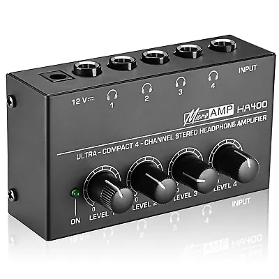 4-Channel Stereo Headphone Amplifier Mini 6.35mm Audio Monitor Amp Club Studio • $25.99