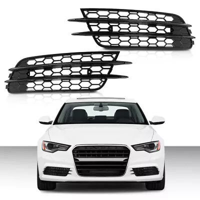 Fit For 2012-2015 Audi A6 C7 Fog Light Lamp Grille Grill Cover Bezel Trim Pair • $36.99