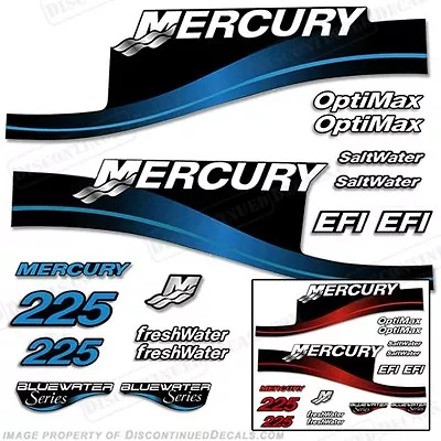 Fits Mercury 225hp Outboard Decal Kit Blue Or Red 225 All Models Available • $94.95