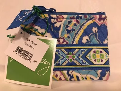 New Vera Bradley Capri Blue Zip Coin Case • $18