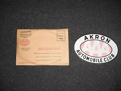 Vintage Akron Ohio Unused Plastic AAA Automobile Club Insignia Sticker • $10