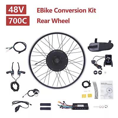 Electric Bicycle Conversion Kit LCD E Bike Motor Kit Rear Wheel Parts 1000W 48V • $202.35