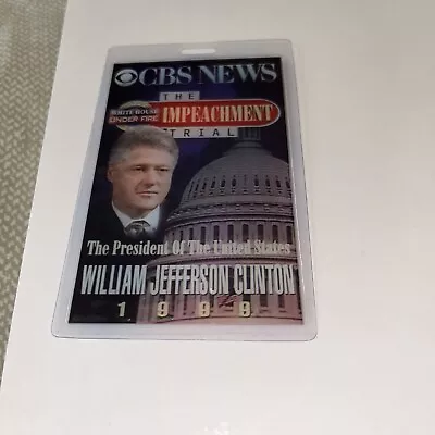 Press Pass CBS News 99’ Impeachment Trial President Bill Clinton Monica Lewinsky • $51.85