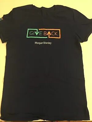 Morgan Stanley Official Volunteers Give Back Navy Blue Stretch T-Shirt Small • $4.99