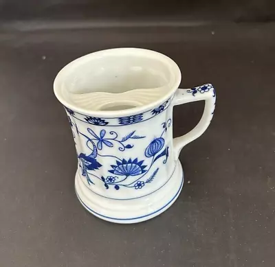 Vienna Woods Mustache Shaving Mug Blue Onion Pattern • $14.99