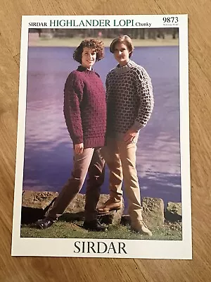 Sirdar Knitting Pattern 9873 Lady Patterned Sweater Highlander Lopi Chunky 30-44 • £1.99