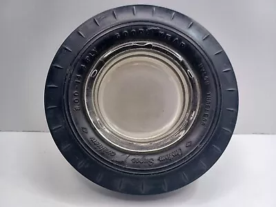 GOODYEAR TIRE ASHTRAY Custom Super Cushion Polyglas Vintage Glass Rubber • $25.11