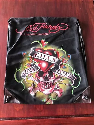 Ed Hardy By Christian Audigier “ Love Kills Slowly” Draw String Back Pack • $26.99