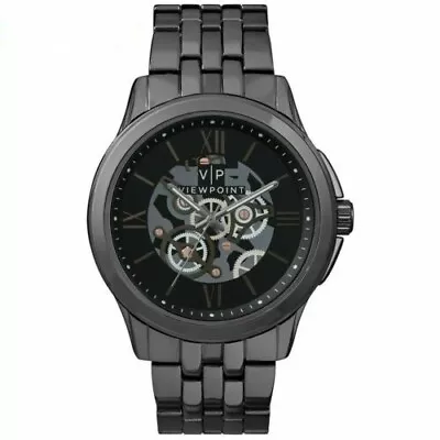 New Viewpoint By TIMEX Gunmetal Tone Skeleton Bracelet Men's Watch AA3D81900 • $24