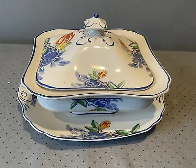Vegetable Tureen On Stand In Langtrey Pattern  Corona Ware By S. Hancock & Sons • £24.50