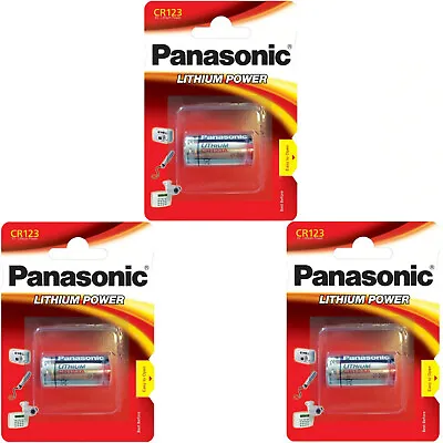 3 X Panasonic 123 LITHIUM Photo Batteries CR 123A CR17345 • £7.55