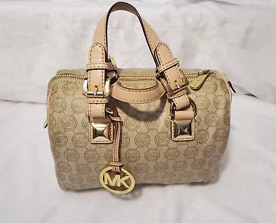 Michael Kors Tan Speedy Logo Monogram Signature Bag • $34