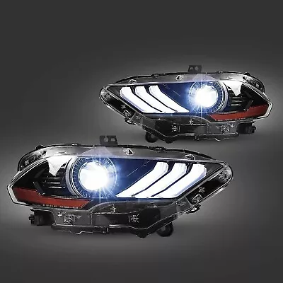 For 2018-2023 Ford Mustang Dual Beam Headlights LED DRL Projector Pairs W/Bulbs • $271.99