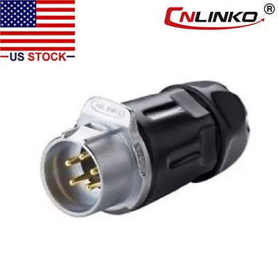 CNLINKO 5 Pin Power Circular Connector Male Dock Plug Waterproof Outdoor IP67 • $14.47