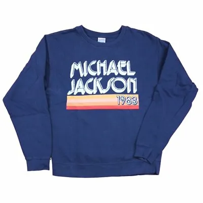 Michael Jackson Crewneck Sweatshirt Simple Name 1983 Stripe New • $26.99