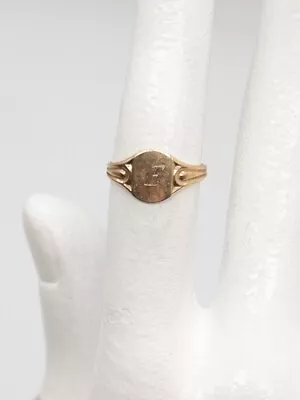 Vintage 1930s DECO Signed BDA 10k Yellow Gold INITIAL Baby Child Ring • $55